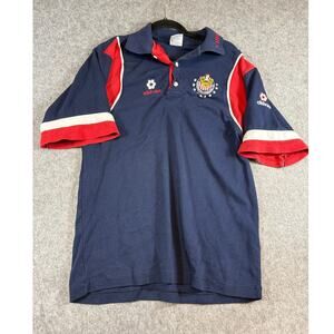 Chivas De Guadalajara Football Soccer Polo Shirt Mens Small Navy Blue Sporty